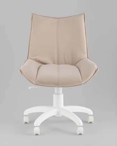 Кресло офисное Осло велюр бежевый, пластик белый TopChairs УТ000043346