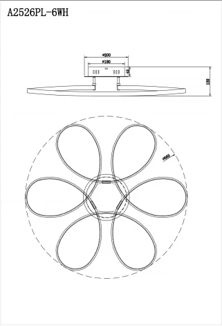 Потолочная люстра Arte Lamp Diadema A2526PL-6WH (LED, 220V, пульт управления, управление смартфоном, умный дом - Алиса, Tuya Smart)