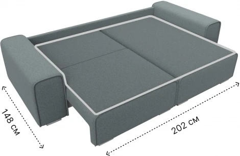 Диван угловой Лига-029 правый угол (Серый/Рогожка) Лига Диванов арт.121932