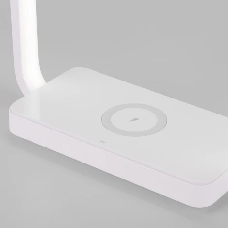 Интерьерная настольная лампа с беспроводным ЗУ Eurosvet Frame 80502/1 белый (LED, 220V, диммер, сенсорный выключатель)