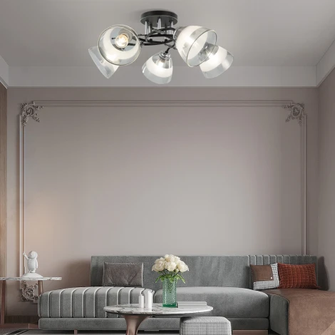 Потолочная люстра на штанге Arte Milano AMALFI-327685 327685/5A BK+CR (220V)