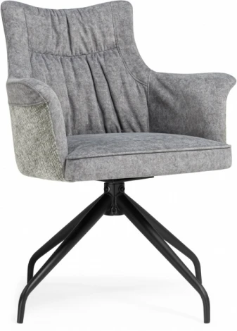 Стул на металлокаркасе Woodville Kaser 360 крутящийся grey / black арт.15841