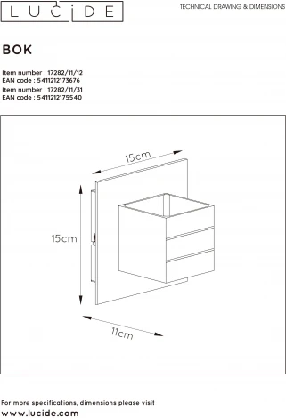 Настенный светильник Lucide Bok 17282/11/31
