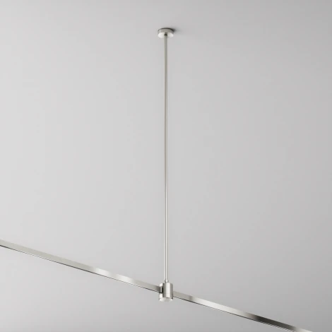 Крепление потолочное Long 760мм с прямым коннектором питания Flarity платина Maytoni Accessories for tracks Flarity TRA159C-IPCL1-PT (24V)