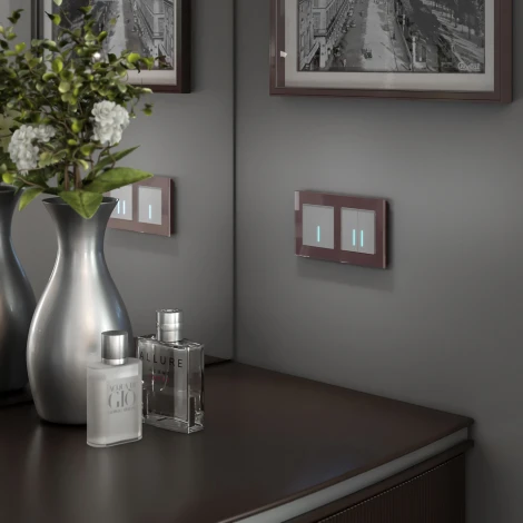 Умный сенсорный выключатель двухклавишный (серебряный) Werkel W4520606 (a048324)