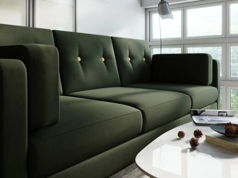Диван Arsko прямой Ингвар Б велюр зеленый