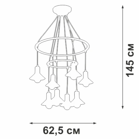 Подвесная люстра Vitaluce V4947-1/8S (220V, на проводе)