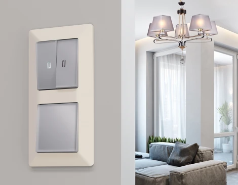 Рамка Ambrella Volt ALFA Line (Бежевый матовый) 5-ая AF110335