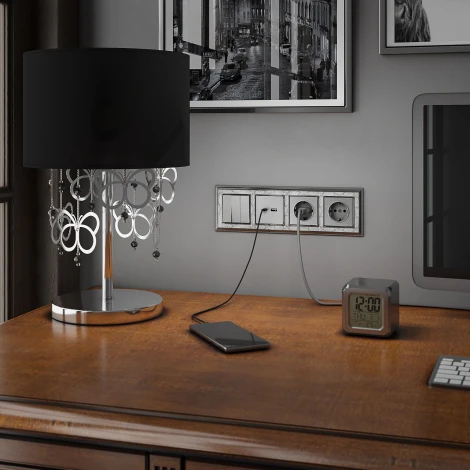 Выключатель трехклавишный (серебряный) W1130006 (a050876)