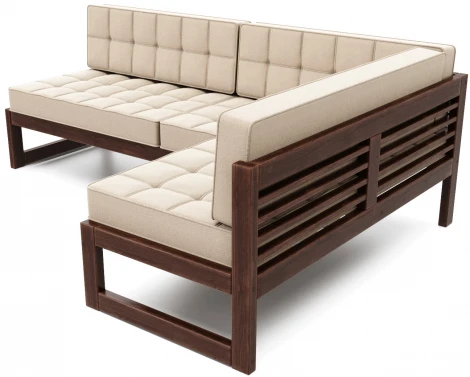 Диван Arsko угловой Сега У орех велюр бежевый