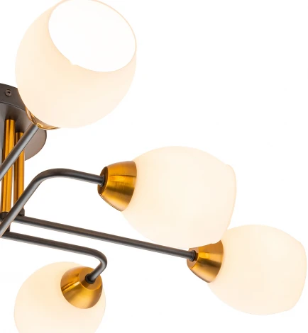 Потолочная люстра на штанге Escada Hope 1132/8P Black 8x60Вт E27, металл/стекло, черный/золото (220V)