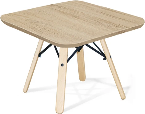 Столик журнальный Sheffilton SHT-S70/ЛДСП 60/60 прозрачный лак/черный/дуб сонома