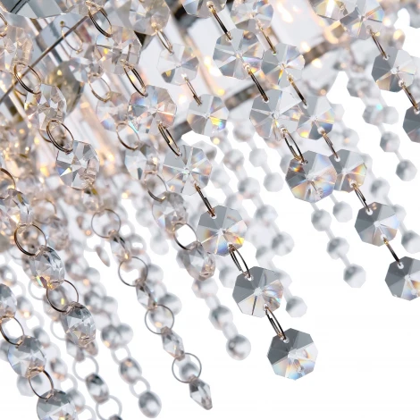 Подвесная люстра Maytoni Hail MOD097PL-08CH (220V, хрусталь, подвески, на тросе, круглые)