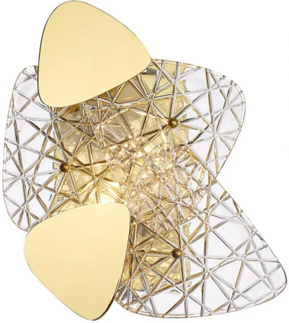 Настенный светильник Lumion Queeny 6582/2W золотой/прозрачный, золотой металл/стекло, металл E14 2*40W 220V