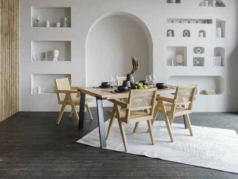 Комплект стульев Baltimore 2 шт. ОГОГО Обстановочка! 966325 (Массив,Дерево,Ротанг/Бежевый,Черный)