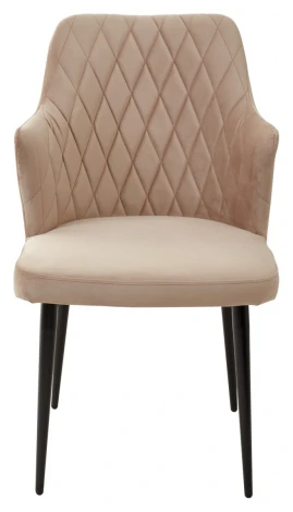 Стул M-City HERMAN БЕЖЕВЫЙ #5, велюр / черный каркас