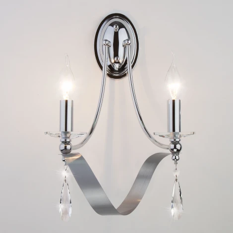 Бра Eurosvet Adelia 60064/2 хром (220V, хрусталь Strotskis, подвески, подсвечник, свеча)