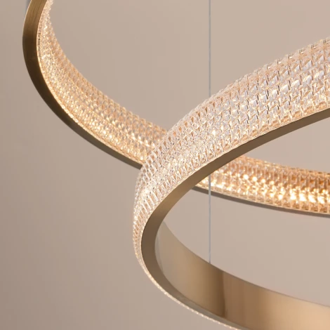 Подвесной светильник светодиодный с пультом, ночным режимом, регулировкой цветовой температуры и яркости Eurosvet Posh 90175/3 медный (220V, на тросе, кольцо)