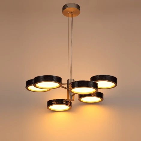 Подвесна люстра светодиодная Odeon Light Riviera 5451/99LB черный/никель/металл/керамика/акрил LED 99W 2000К/3000K/4000K