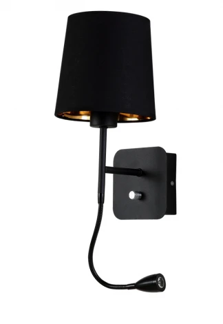 Бра на гибкой ножке для чтения Crystal Lux Pablo AP2 BLACK/BLACK-GOLD (220V, выключатель)