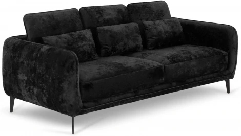 Диван Amsterdam трехместный ОГОГО (арт.786602), (Ткань,Велюр/Черный)