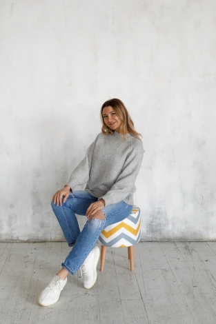 Пуф Dreambag Лекко Скандинавия Желто-Серый 13545