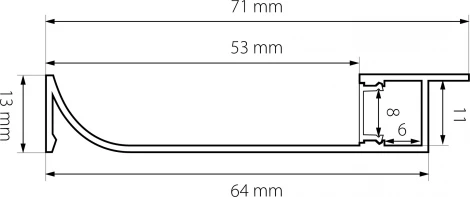 Профиль-плинтус с прямоугольным рассеивателем (теневой плинтус) Lightstar Profiled 419119