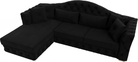 Диван угловой Артис левый угол (Черный/Микровельвет) Лига Диванов арт.121599L