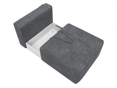 Модуль диван Лига-060 НПБ (ЛДСП,Брус,Фанера,Велюр/Темно-серый) Лига Диванов 129546