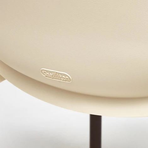 Стул GENIUS (mod 75) бежевый/коричневые ножки (металл/пластик)