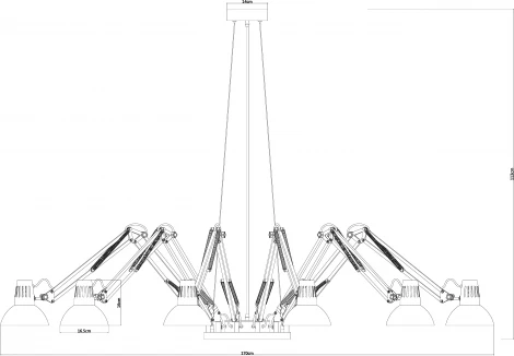 Подвесная люстра Arte Lamp Ragno A2043SP-12BK