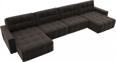 Диван п-образный с полками Лига-053 НПБ Лонг Лига Диванов (Велюр) арт.128985