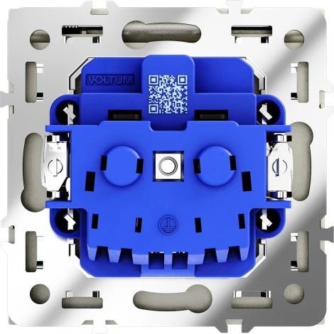 Розетка с заземлением, шторками и крышкой (шелк) Voltum S70 VLS040304
