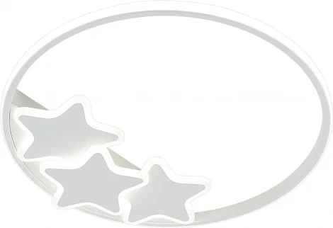 Потолочная светодиодная люстра Natali Kovaltseva Stars LED LAMPS 81180 с пультом ДУ, моб. приложением 100W, белый, LED (регулировка яркости, 220V, круглые, звезды)