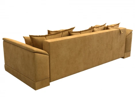 Диван прямой НордСтар НПБ (ДСП,ЛДСП,Брус/Пластик,Металл/Велюр/Желтый) Лига Диванов 133191