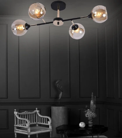 Потолочная люстра на штанге Seven Fires Linda SF3301/4C-MBK-GD