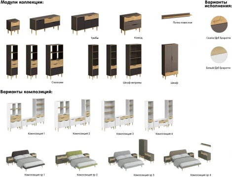 Композиция Like 2 ОГОГО (арт.344450), (ЛДСП/Коричневый)