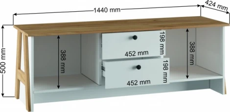 ТВ-тумба Теодора (Теодора белый / крафт золотой) Woodville арт.587598
