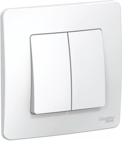 Выключатель встраиваемый двухклавишный (белый) Systeme Electric Blanca BLNVS106601