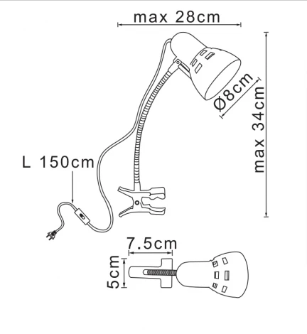 Офисная настольная лампа Globo CLIP 54853