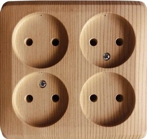 Розетка накладная четверная без заземления (сосна) Systeme Electric Etude PA16-205D