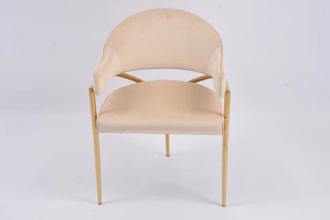 Стул обеденный Модена MC886-BG-2, 59х61х79 см, бежевый/глянцевое золото IST-CASA