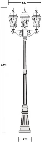 Наземный фонарь Oasis Light ASTORIA 2M 91409MB Gb ромб (220V, фонарь, IP44)