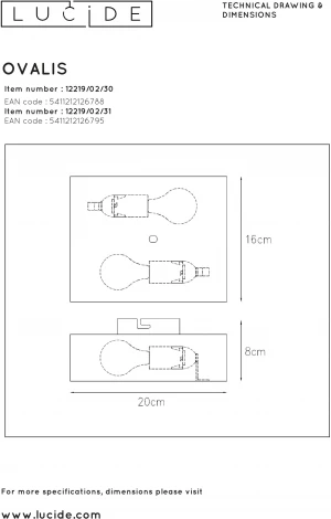 Настенный светильник Lucide Ovalis 12219/02/31 (220V)