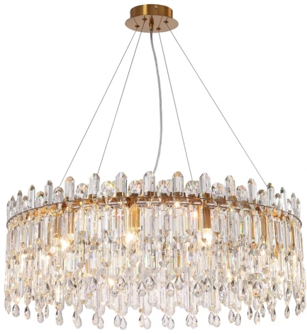 Подвесная люстра большая Legacy 2158/05/12P Stilfort (220V, хрусталь, подвески, на тросе, круглые)