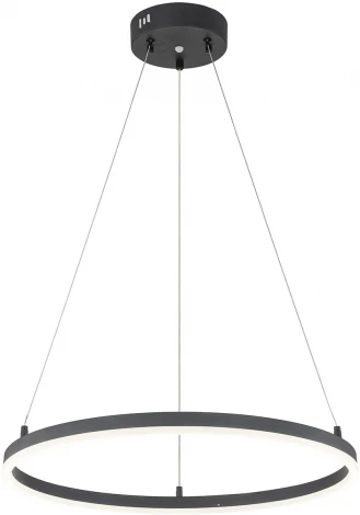 Подвесной светильник Escada Void 10254/1LED 43W Black APP (регулировка яркости, 220V, пульт управления, управление смартфоном, на тросе, кольцо)