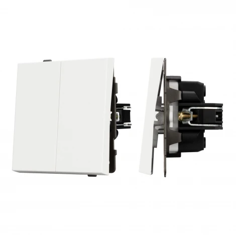 Механизм выключателя двухклавишный проходной SWT-TENDO-MKP2-SFPL-WH (230V, 10A) (Arlight) 054556