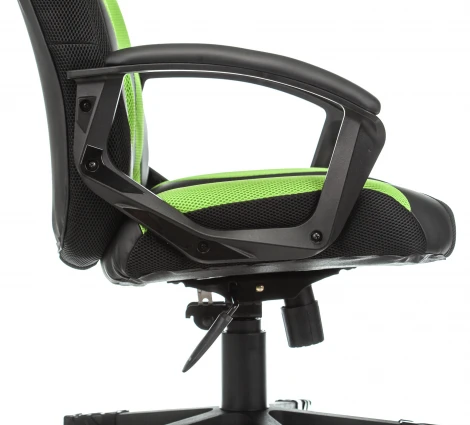 Кресло игровое Zombie VIKING-9 черный/салатовый текстиль/эко.кожа крестовина пластик
