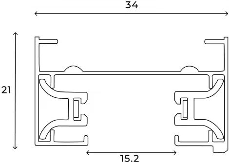 Шинопровод накладной однофазный 220В 2м Hesby Lighting Skylite HSBL_0027