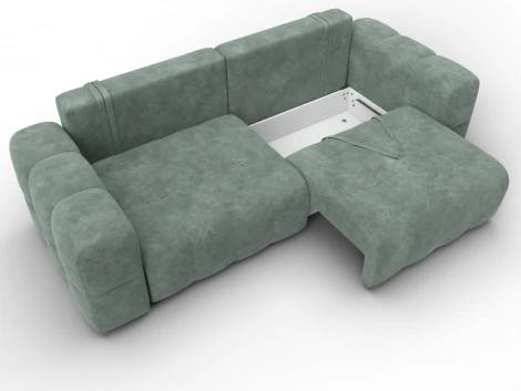 Диван прямой Лига-110 НПБ (ДВП,ДСП,ЛДСП,Брус,Фанера,Велюр/Зеленый) Лига Диванов 136506